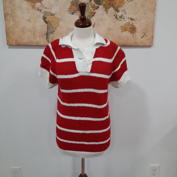 Vtg 60s knit striped polo shirt - Honors brand - Picture 6 of 11
